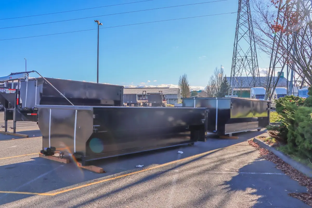 Roll-off dumpster ready for waste disposal at job site for Construction Dumpster Rental in Seffner